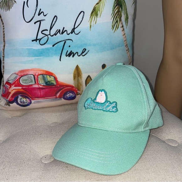 Pusheen NWT!  Hat Light Green Breath Pusheen Cat Graphic Adjustable Back - Picture 2 of 11